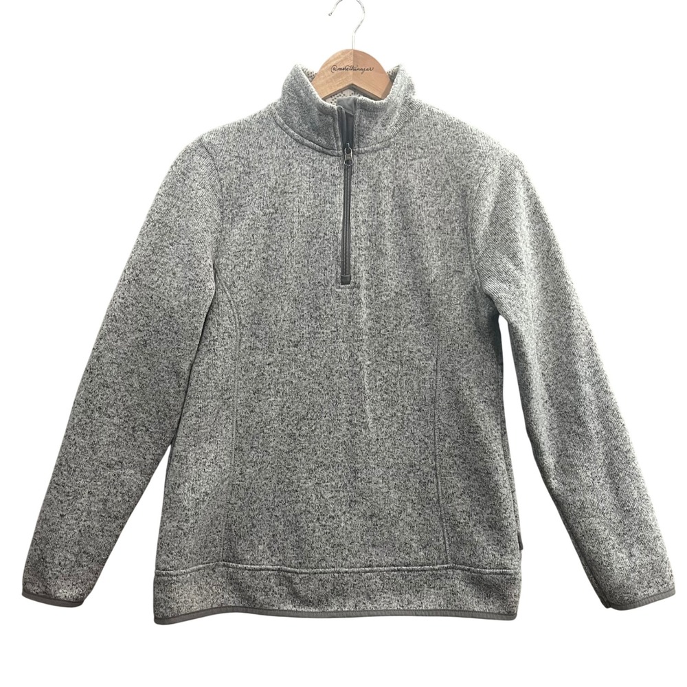 Eddie Bauer 1/4 Zip‎ Fleece Pullover Womens Medium Gray 23502462
